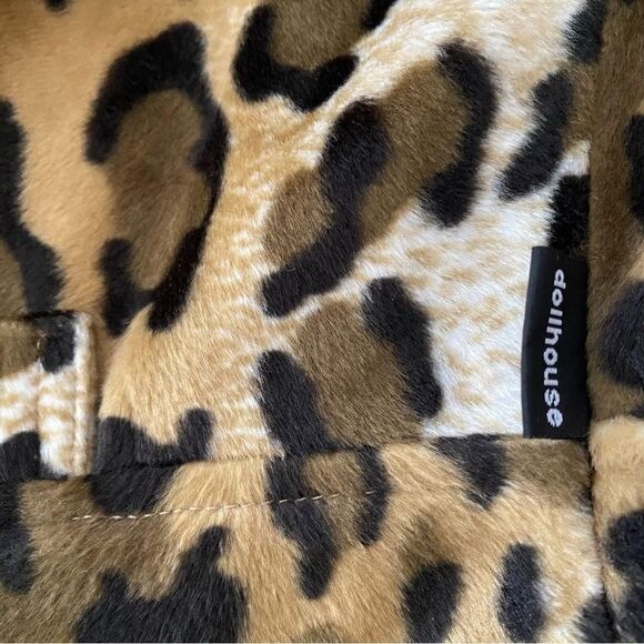 Vintage Y2K Dollhouse Faux Fur Leopard Animal Print Jacket Size Large - Picture 6 of 9